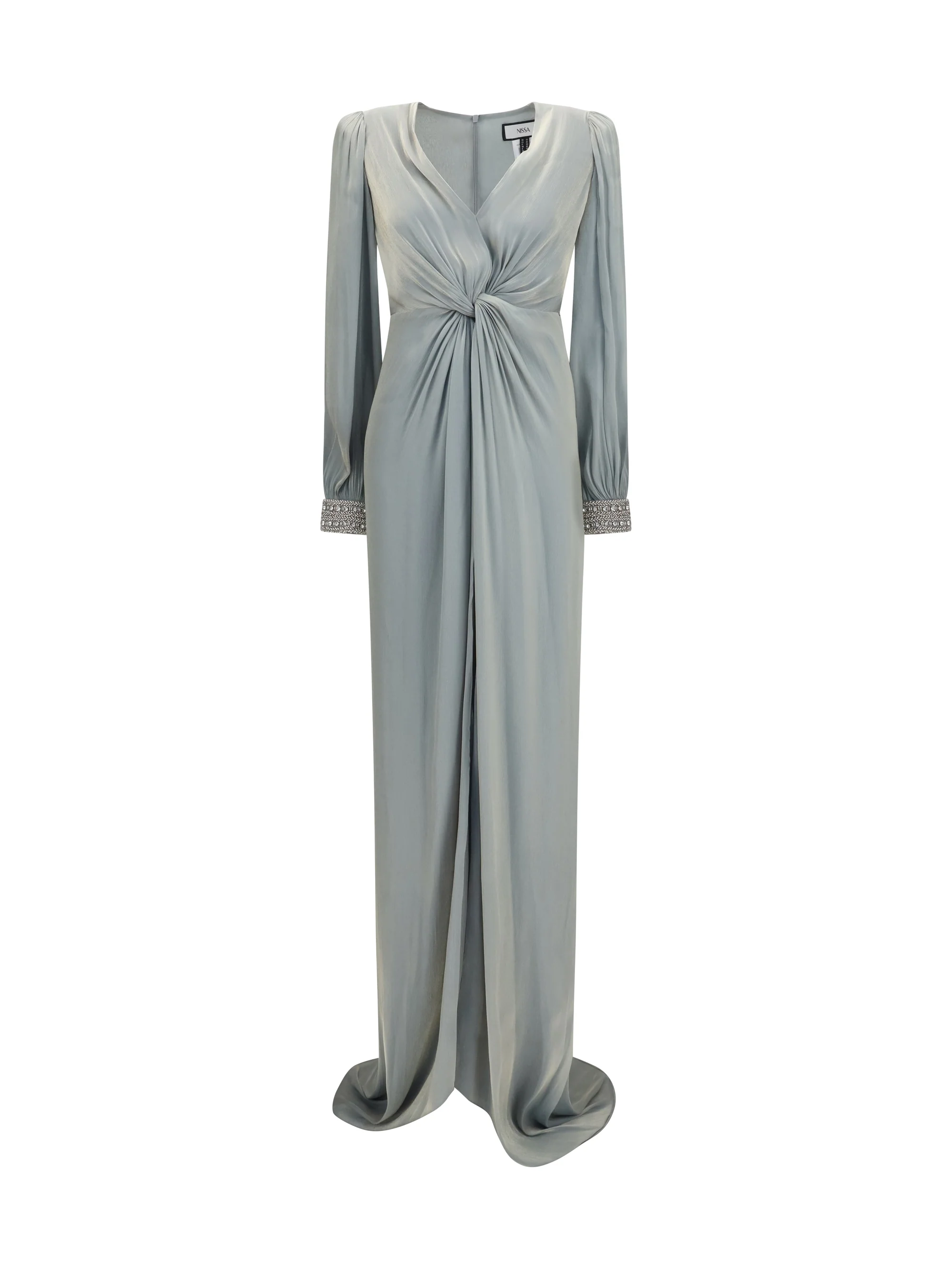 Minimalist Long Crossover Dress Green Refined
