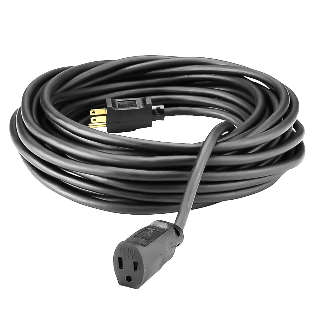 High-Performance 12 Gauge Black 100 Foot Extension Cord Eco-Friendly