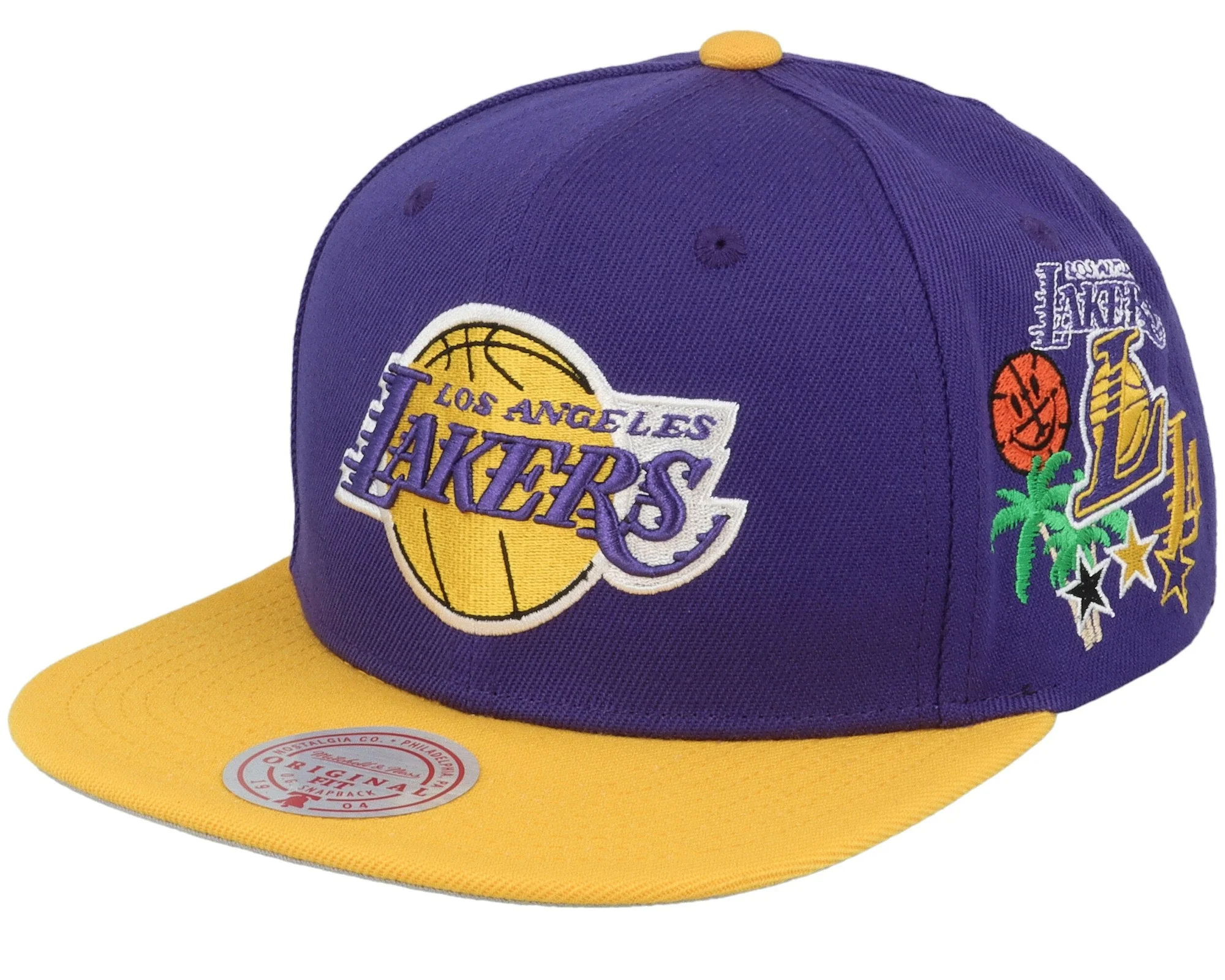 Traditional Mitchell Ness Men's NBA Patch Overload Snapback Lakers Snapback Caps Elite
