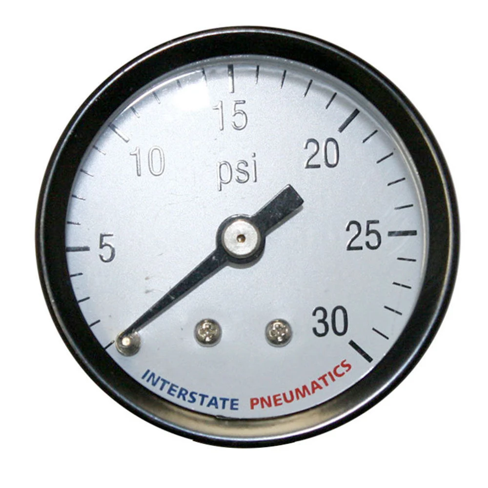 Functional Mini Air Pressure Gauge Rear Back Mount 1.5 Inch Diameter 0-30 psi - 1 8 Inch NPT Casual