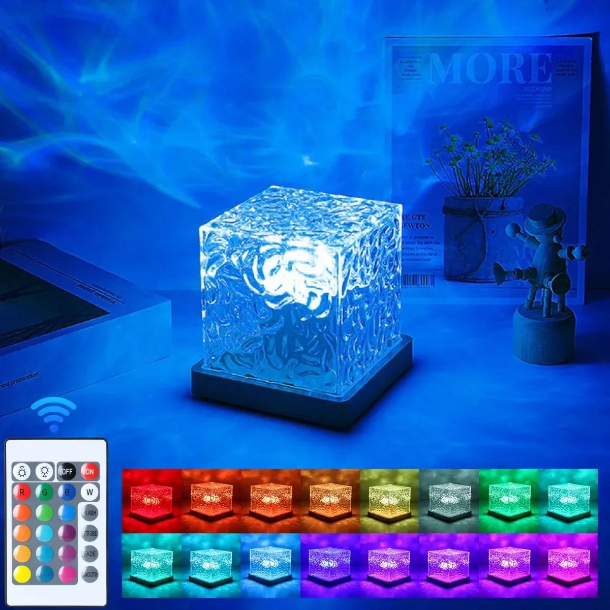 Exclusive 16-Color Water Ripple LED Projector Lamp with Remote World-Class