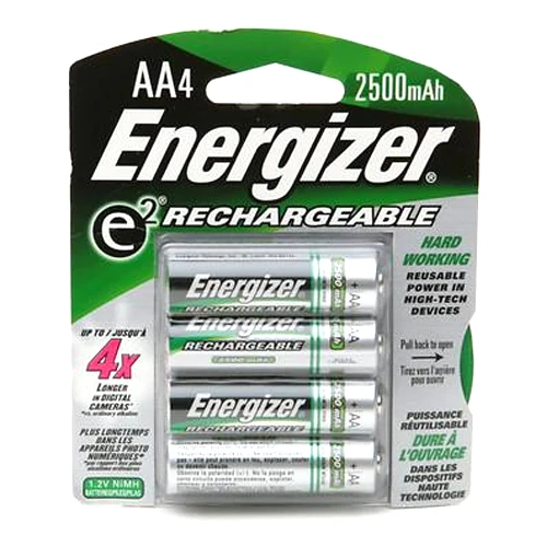 Sustainable Energizer Rechargeable Power AA Batteries Long Lasting 4Ea Professional