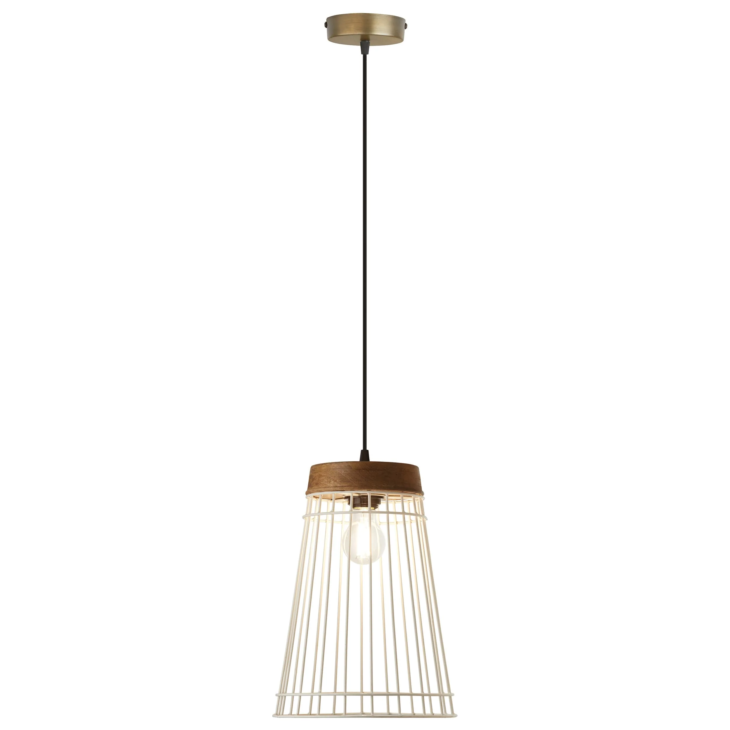 Relaxed River of Goods Hanging Pendant Lighting - White Brown Gold Artisan