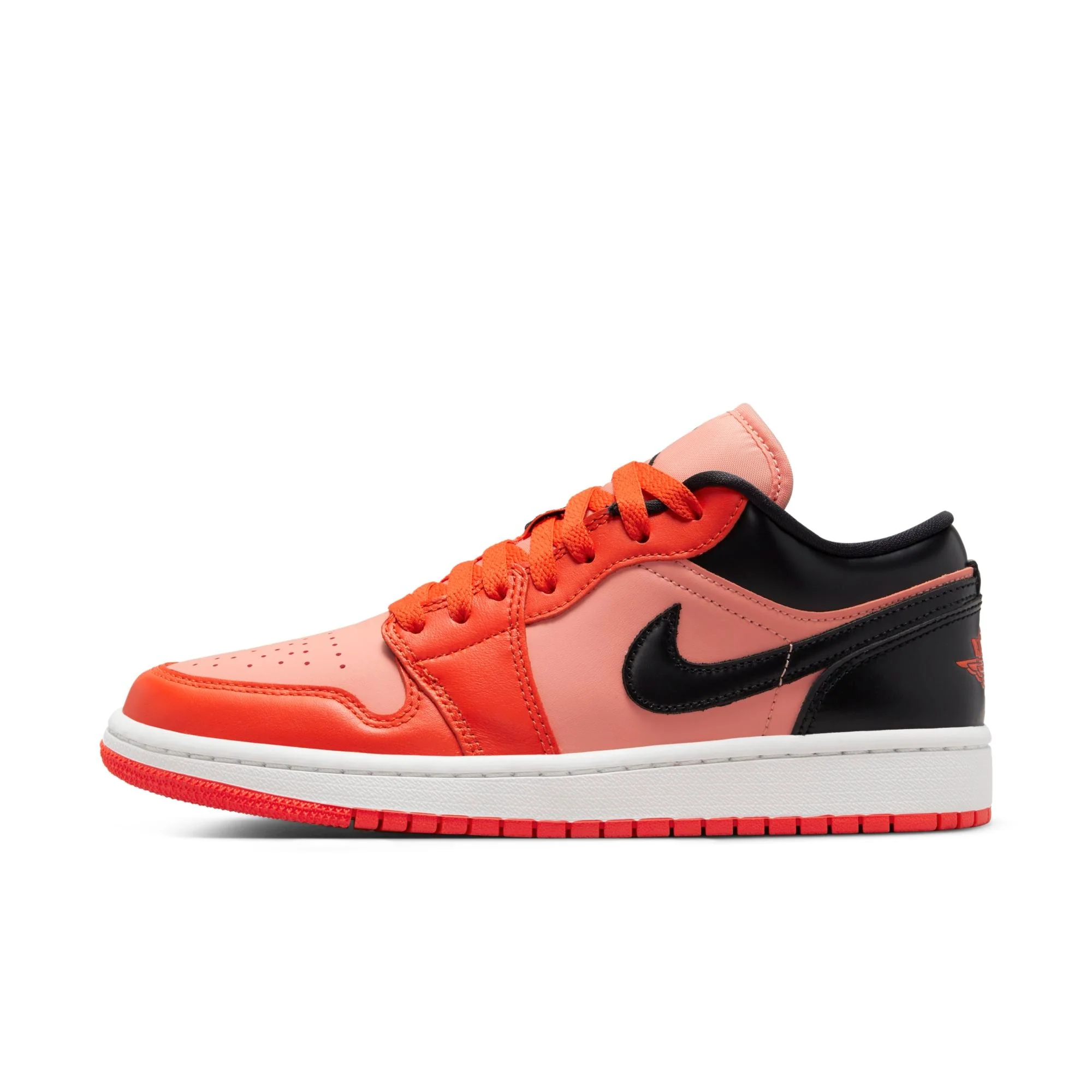 Trendy Air Jordan Women's Retro 1 Low W 'Orange Black' Sneakers Breathable