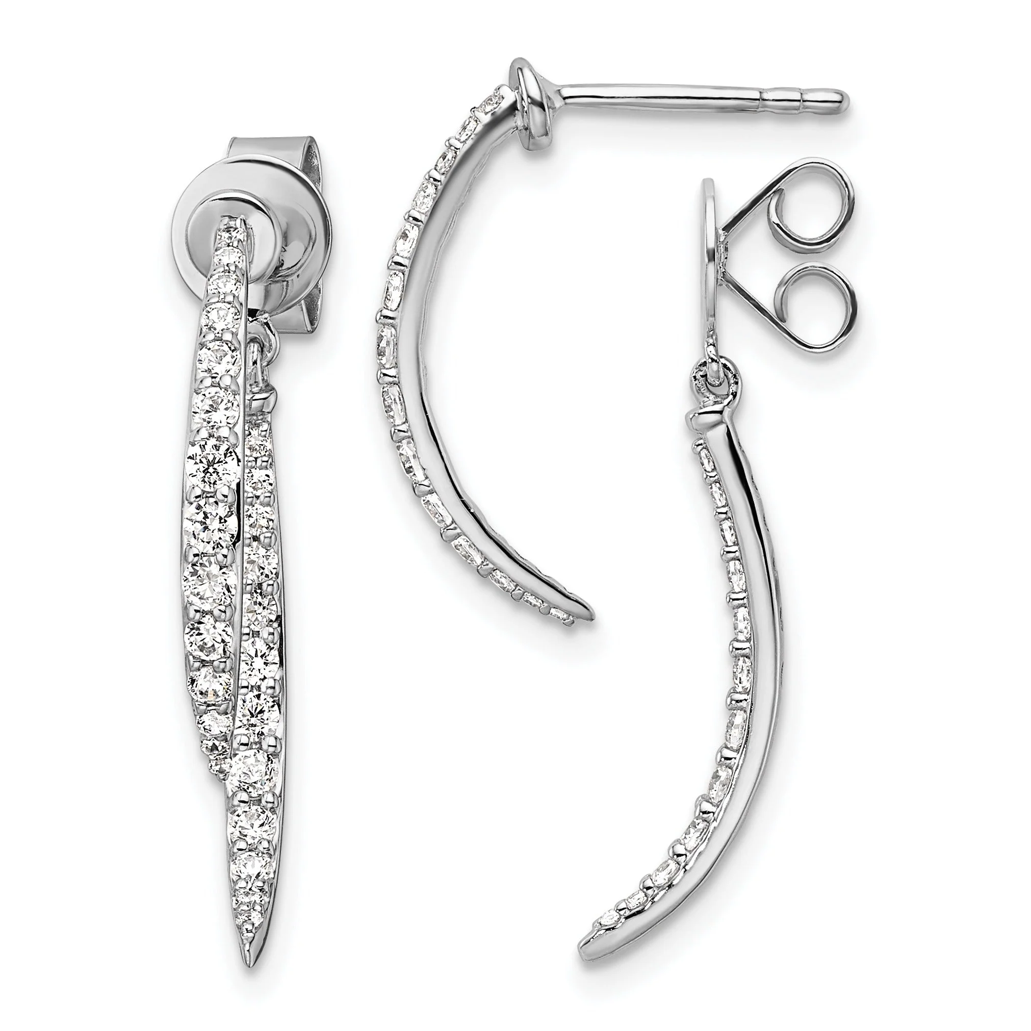 Verified 14k White Gold Lab Grown Diamond Dangle Post Earrings 0.625 Ct Casual