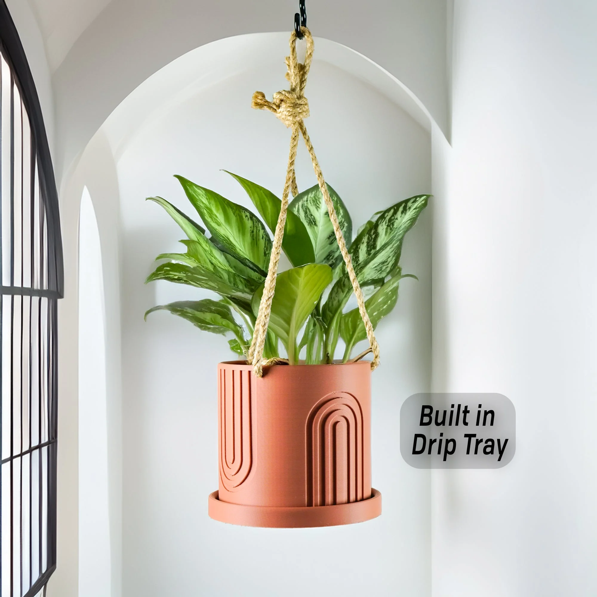 High-End Indoor Hanging Planter for Indoor 4 or 5 inch Hanging Plant Pot Unique Gift 3D Printed Planter Outdoor Patio Decor Cottagecore Decor BOW Solid
