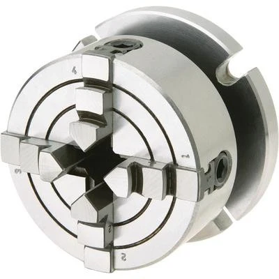 Secure Mini 4 Jaw Metal Lathe Chuck with Back Mount Mounting Plate for Rotary Table Organic