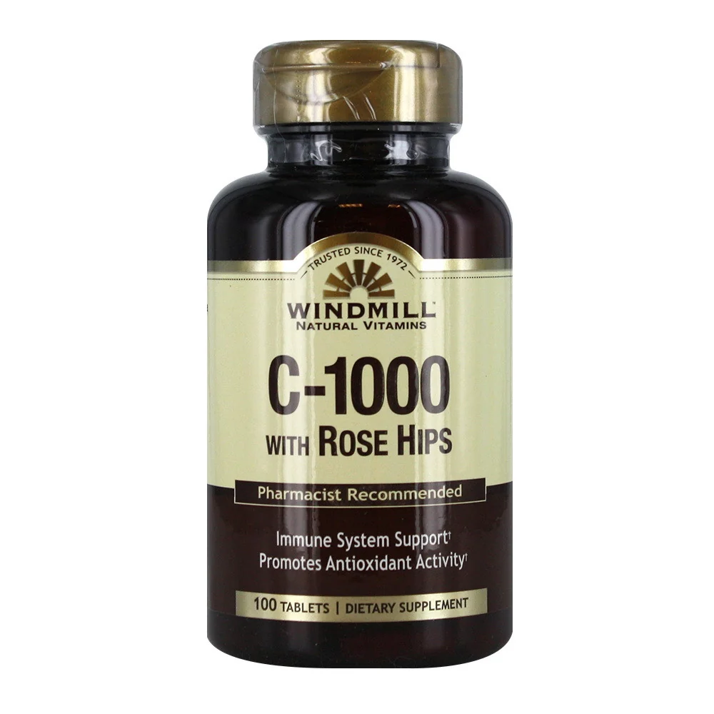 Authentic Windmill Natural Vitamin C 1000 Mg With Tablets - 100 Ea Premium