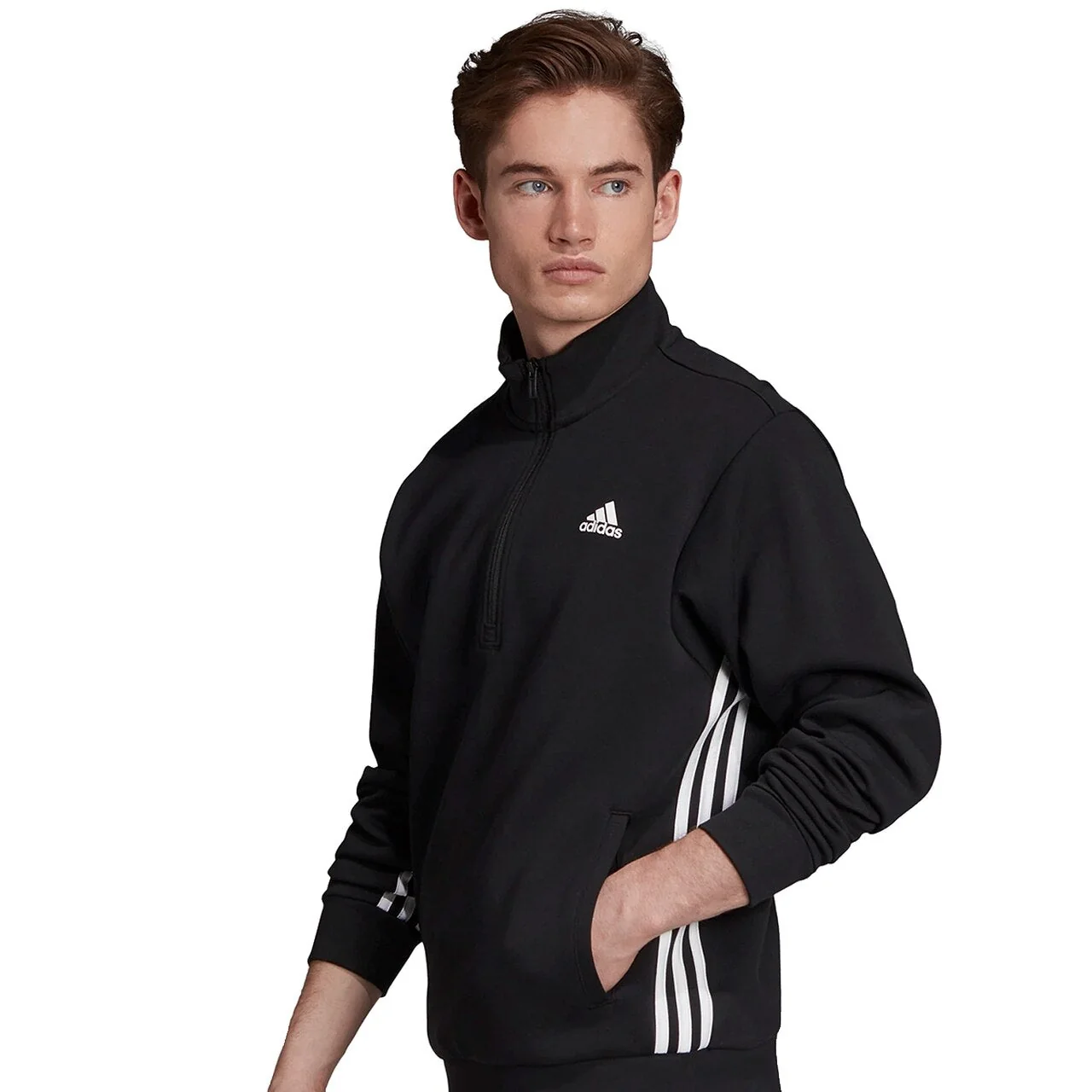 Breathable adidas Men's Must Haves 3-Stripes 1 2 Zip Efficient