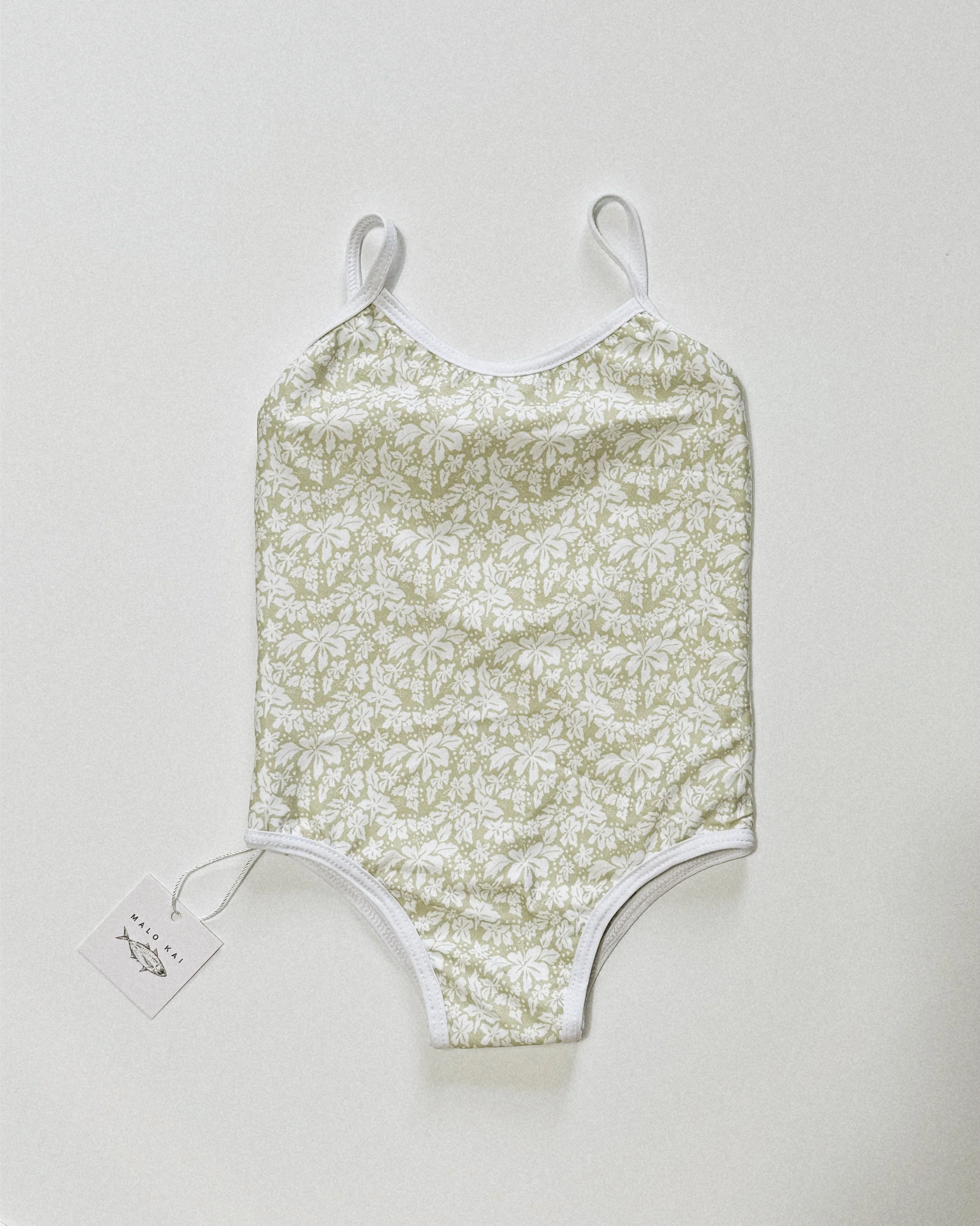 Prestigious Millie One Piece Kids Swimsuit - Green Hibiscus Exceptional