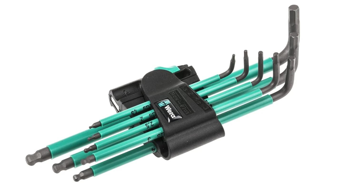 Trendy WERA 05022533004 950 SPKL 7B SM 7 Pc Ball End Hex L-Key Set 1.5-6.0mm Fine