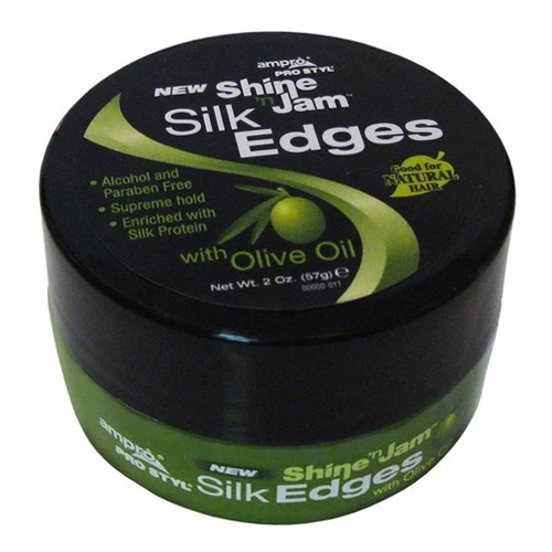 Expertly Made Ampro Shine N Jam Hair Conditioning Gel With Olive Oil Silk Edges 2 Oz Solid