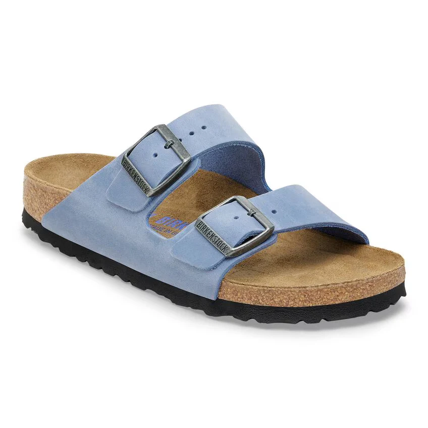 Long-Lasting Birkenstock Arizona Soft Footbed Oiled Leather Blue Sandals Proven
