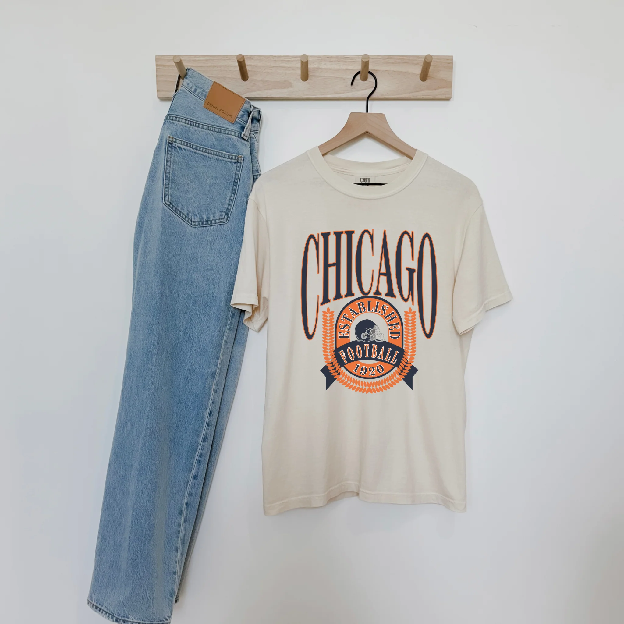 Functional Chicago Football 1920 Graphic Tee Game Day T-Shirt Refined