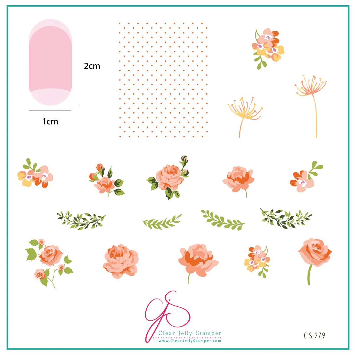 Fine Floral Blossom - CjS-279 - CJS Medium Stamping Plate Organic