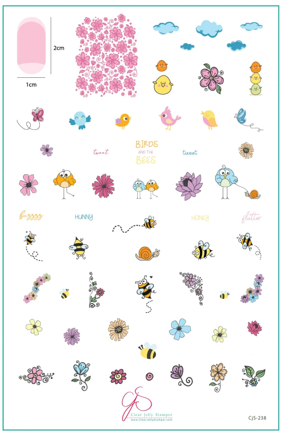 High-Grade Birds And The Bees CjS-238 - Clear Jelly Stamping Plate Responsible