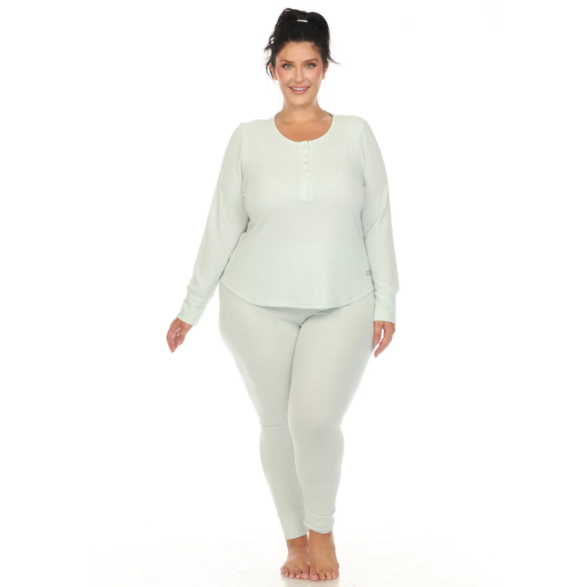 Innovative White Mark Women's Plus Size Waffle Pajama Set Fast