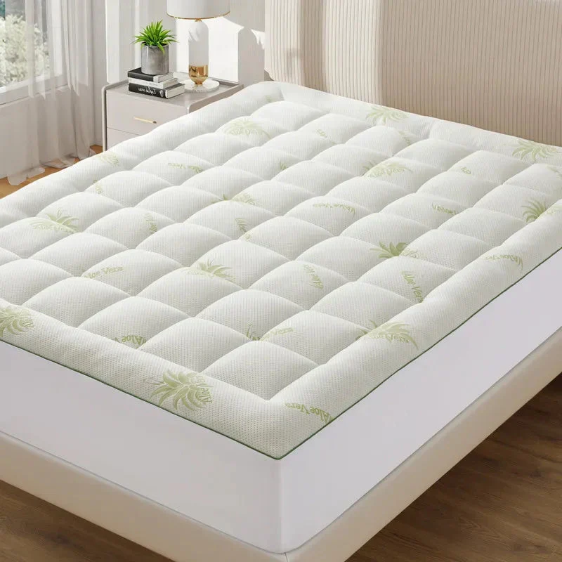 Long-Lasting Aloe Vera Mattress Protector – Soft Hypoallergenic Breathable Cover Eco-Friendly