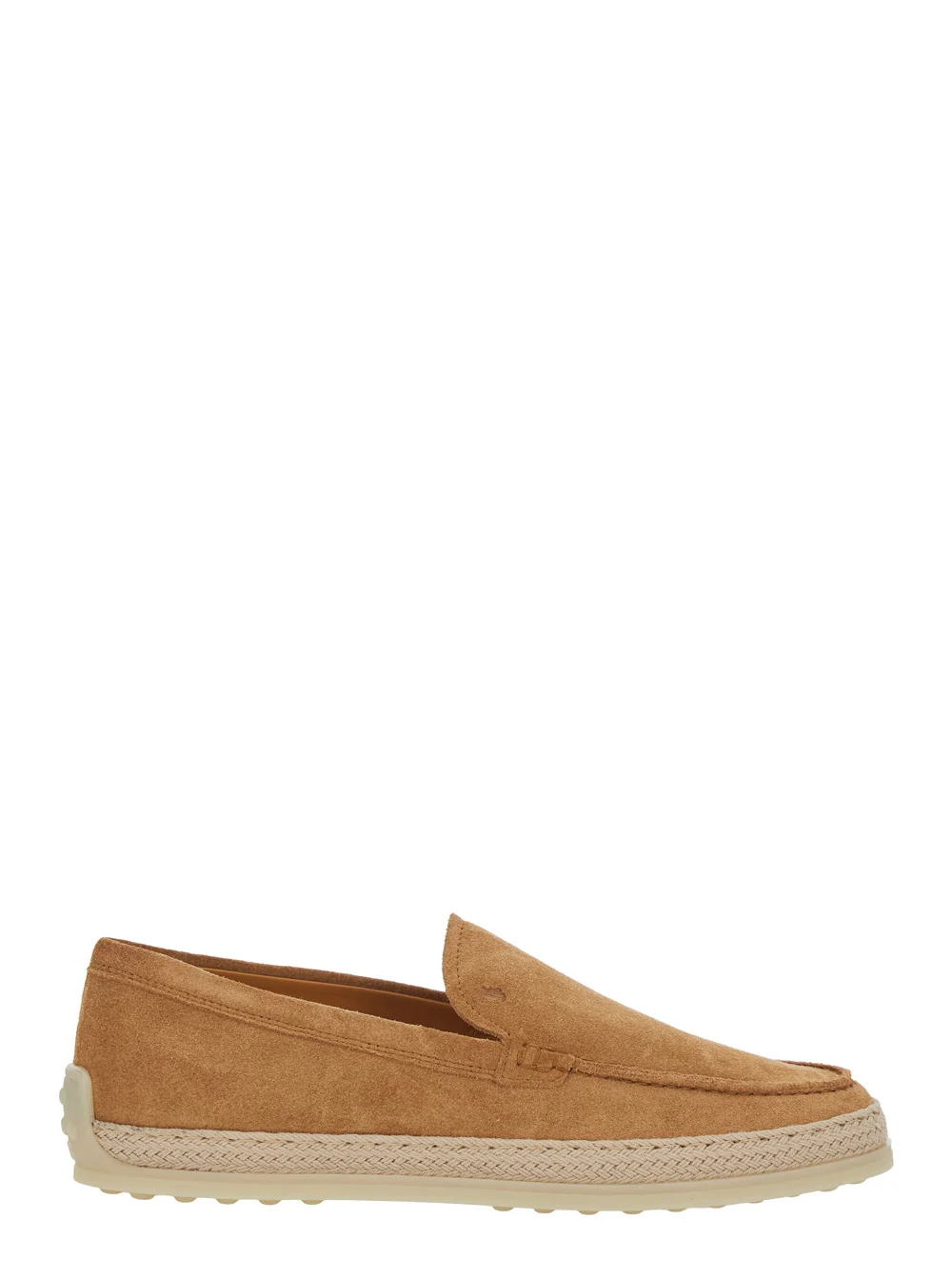 Elegant Loafers Crocodile-Embossed Brown Suede Excellent