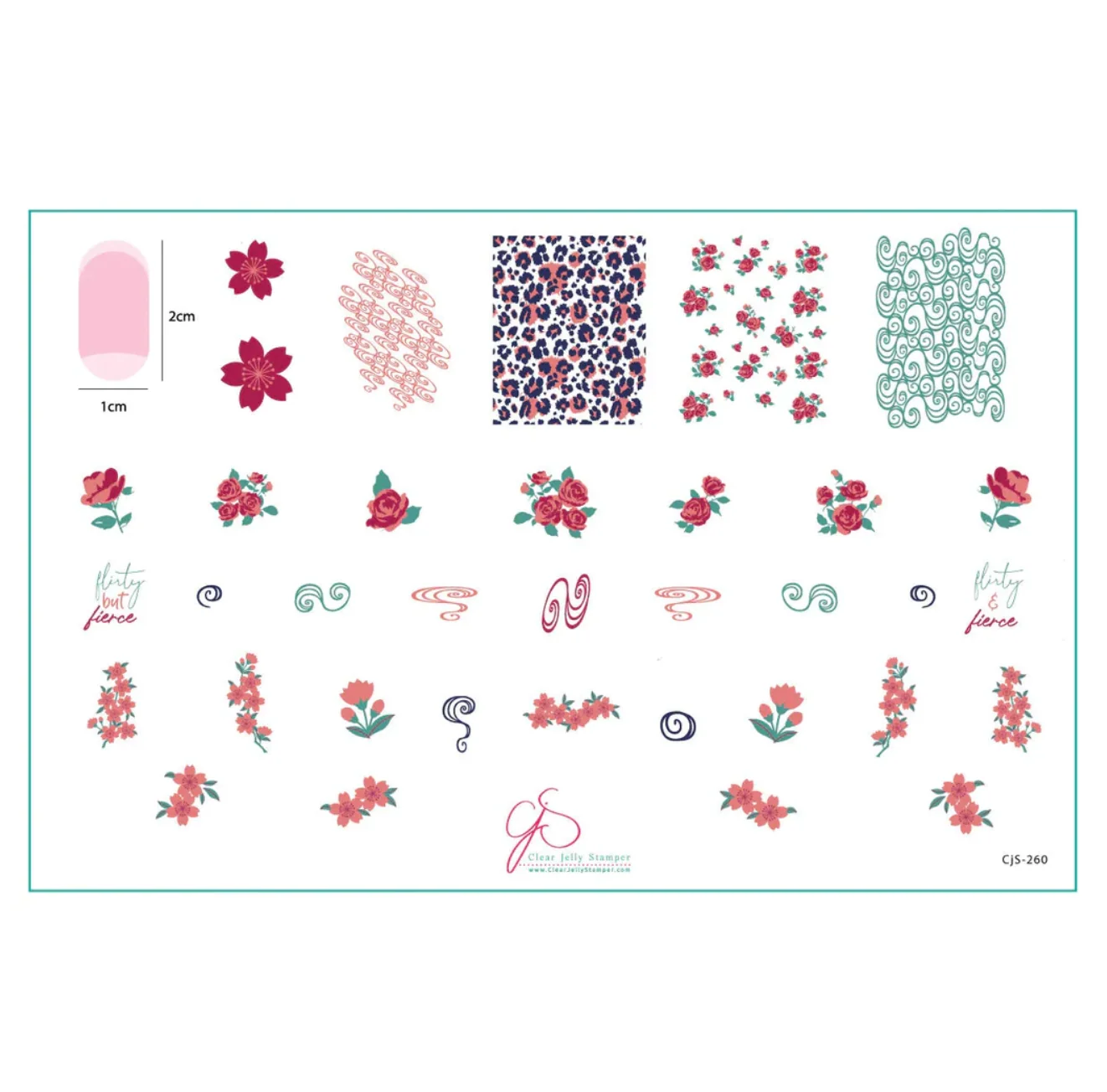 Original Flirty Fierce CjS-260 - Clear Jelly Stamping Plate Outstanding