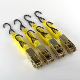 Verified 4 Pcs Pack Ratcheting Web Cargo Tie Hold Down Tiedown Strap Rope with Ratchet Breathable