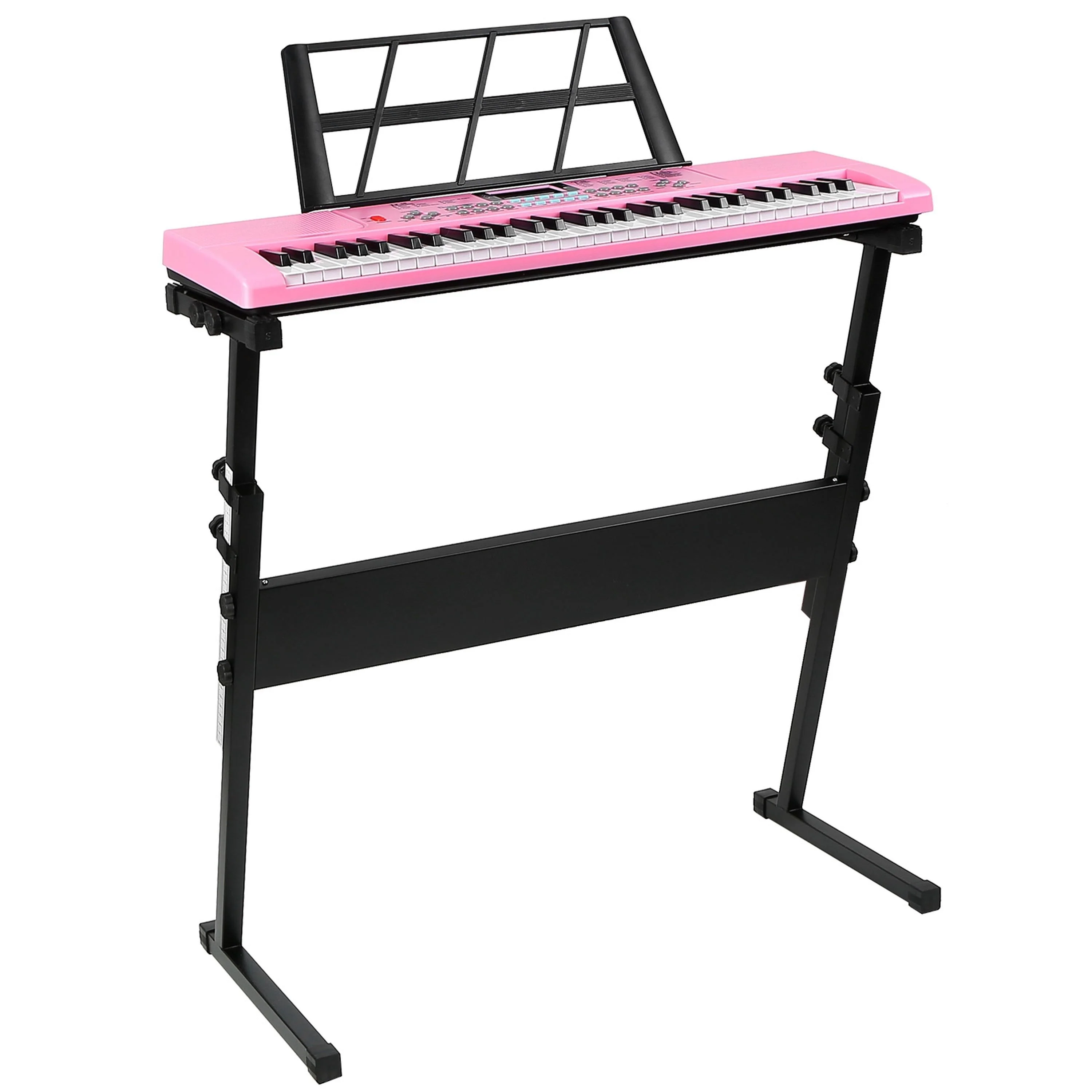 Luxury Fresh Fab Finds 61 Keys Digital Music Electronic Keyboard Electric Musical Piano Instrument Kids Learning Keyboard w Stand Microphone For Beginners Excellent