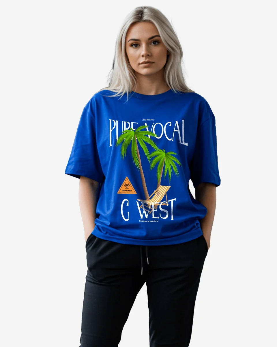 Casual G West Womens Oversized Pure Vocal T Shirt Fast