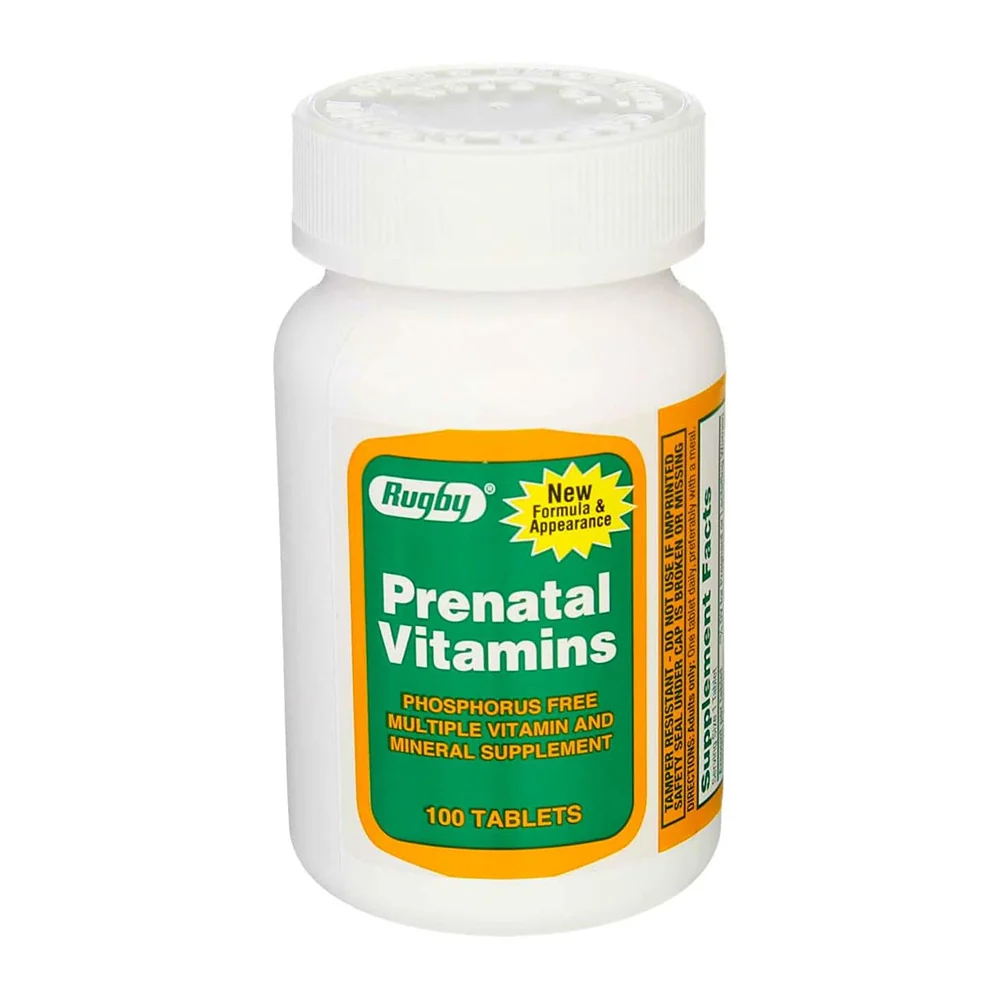 Soft Rugby Prenatal Vitamin and Mineral Supplement Tablets 100 Ea Fine Crafted