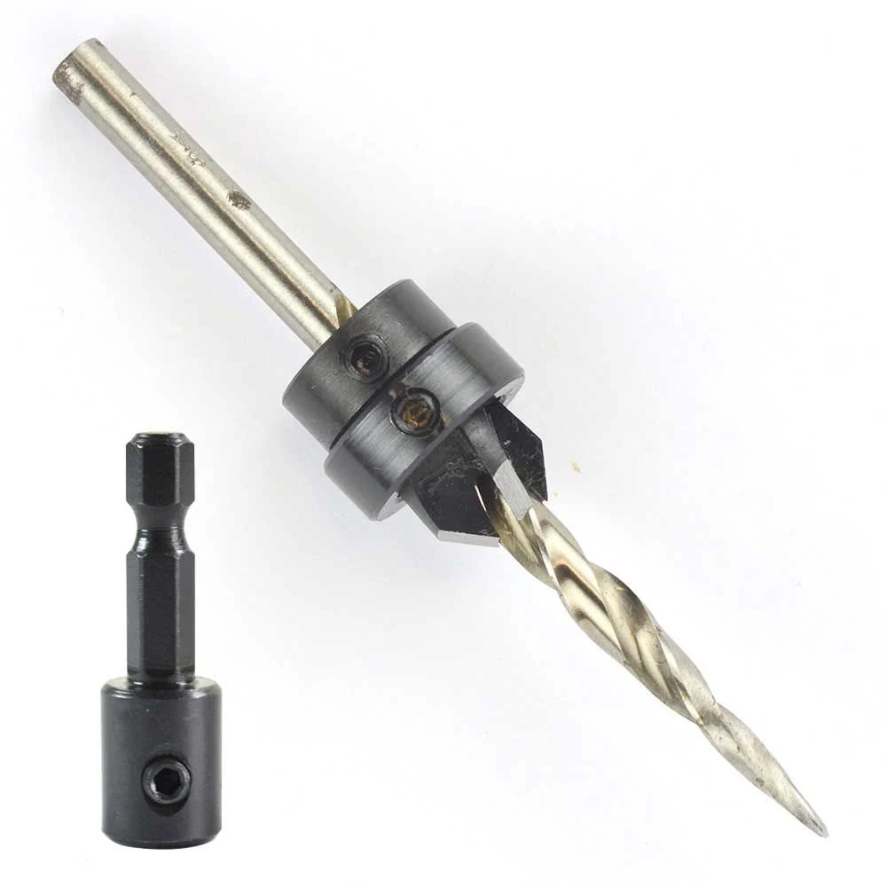 Versatile Universal 1 4 Countersink With Taper Drill Quick Change Hex Shank Adapter Adjustable Advanced