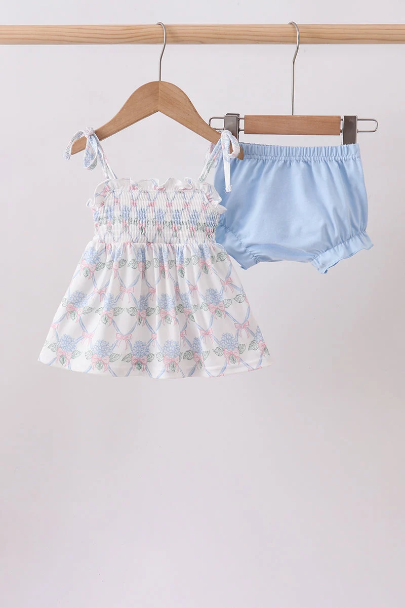 Sustainable Blue Floral Bloomer Set Clean