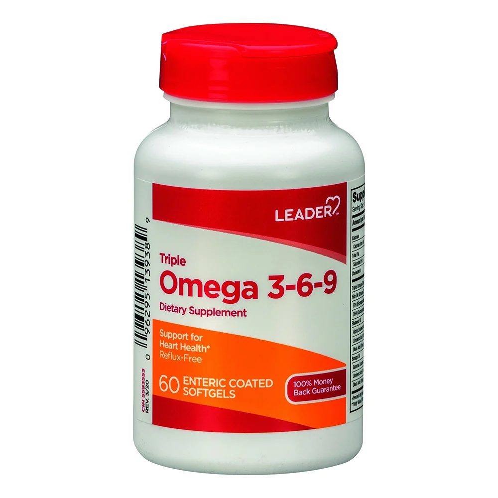 High-Grade Leader Triple Omega 3-6-9 Supplement Enteric Coated Softgels 60 Ea Dependable