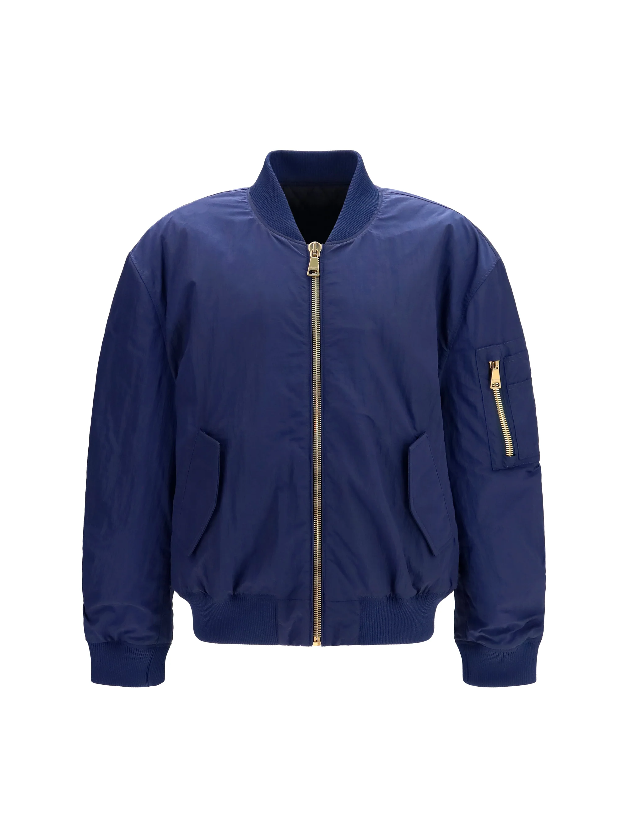 Selected Nylon Bomber Jacket With Embroidered Back Modern