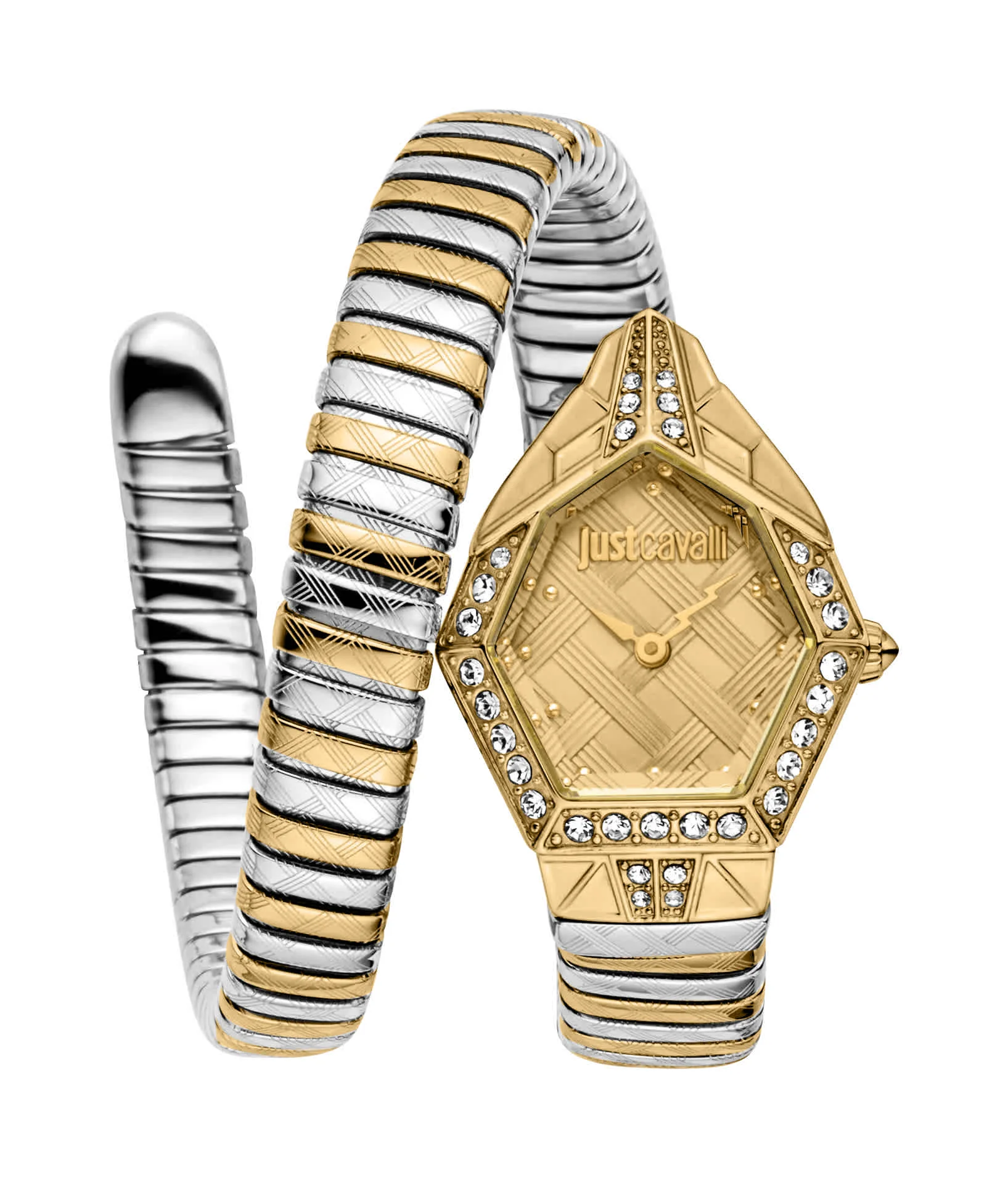 Lightweight Jc1l303m0055 Just Cavalli Snake Women's Two Tone Gold Silver Watch First-Class