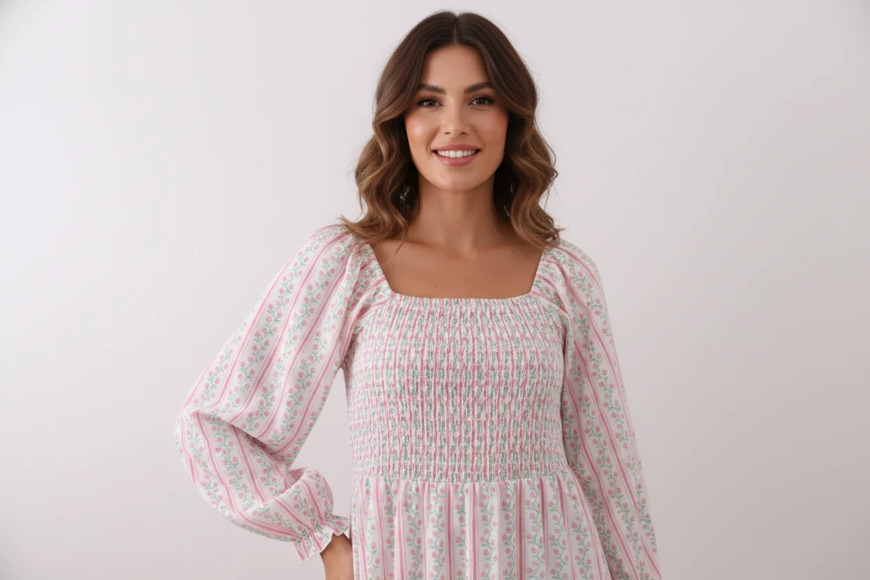 Long-Lasting Floral tulip smocked mom dress Contemporary
