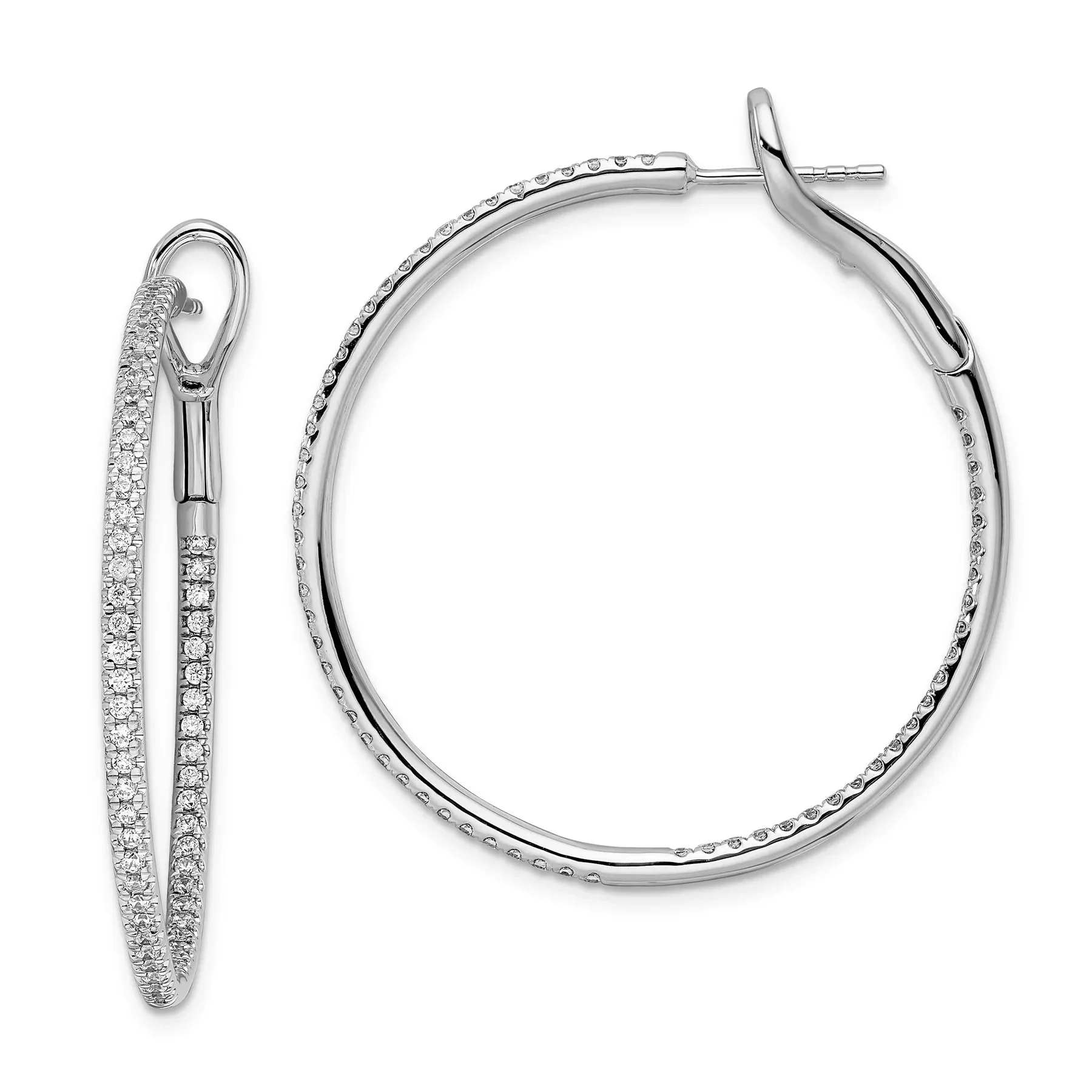 Certified 14k Gold Lab Grown Diamond Hoop Earrings Secure