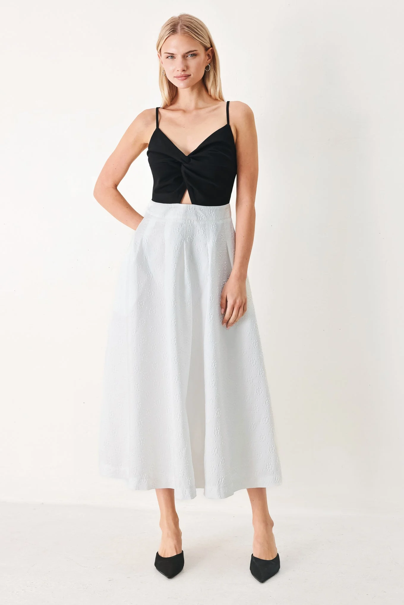 High-End Modern Contrast Midi Dress Comfortable
