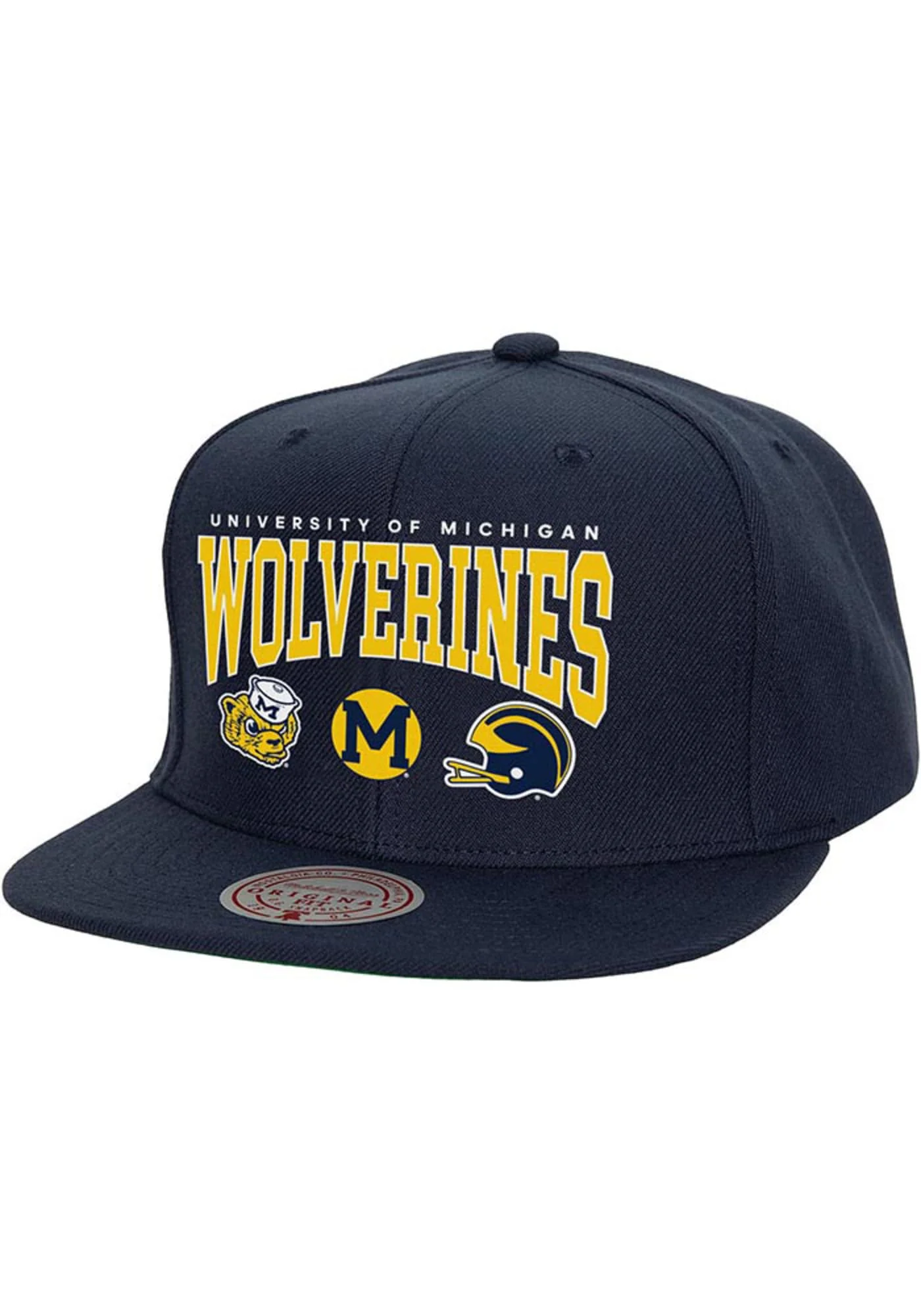 Exclusive Mitchell Ness Men's Ncaa Champ Stack Snapback Michigan Snapback Caps Outstanding