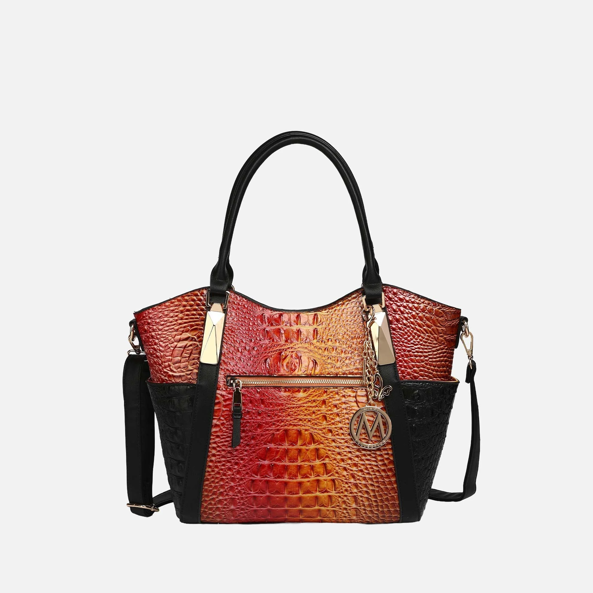 Convenient MKF Collection by Mia K. - Janise Gradient Croc Tote handbag Minimalist