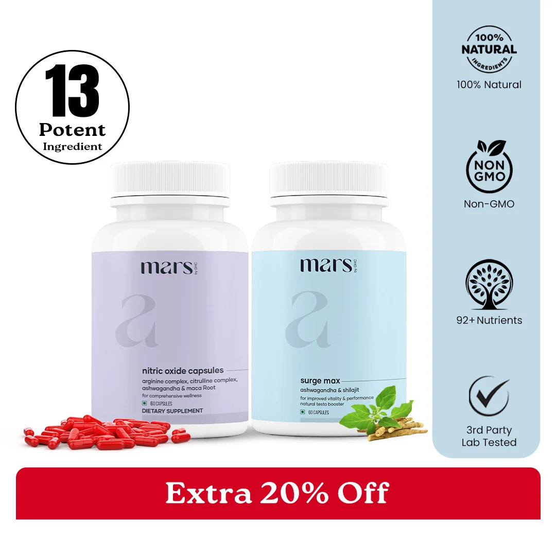 World-Class Growth Max Combo Powered by Nitric Oxide Pure Ashwagandha Capsules Traditional