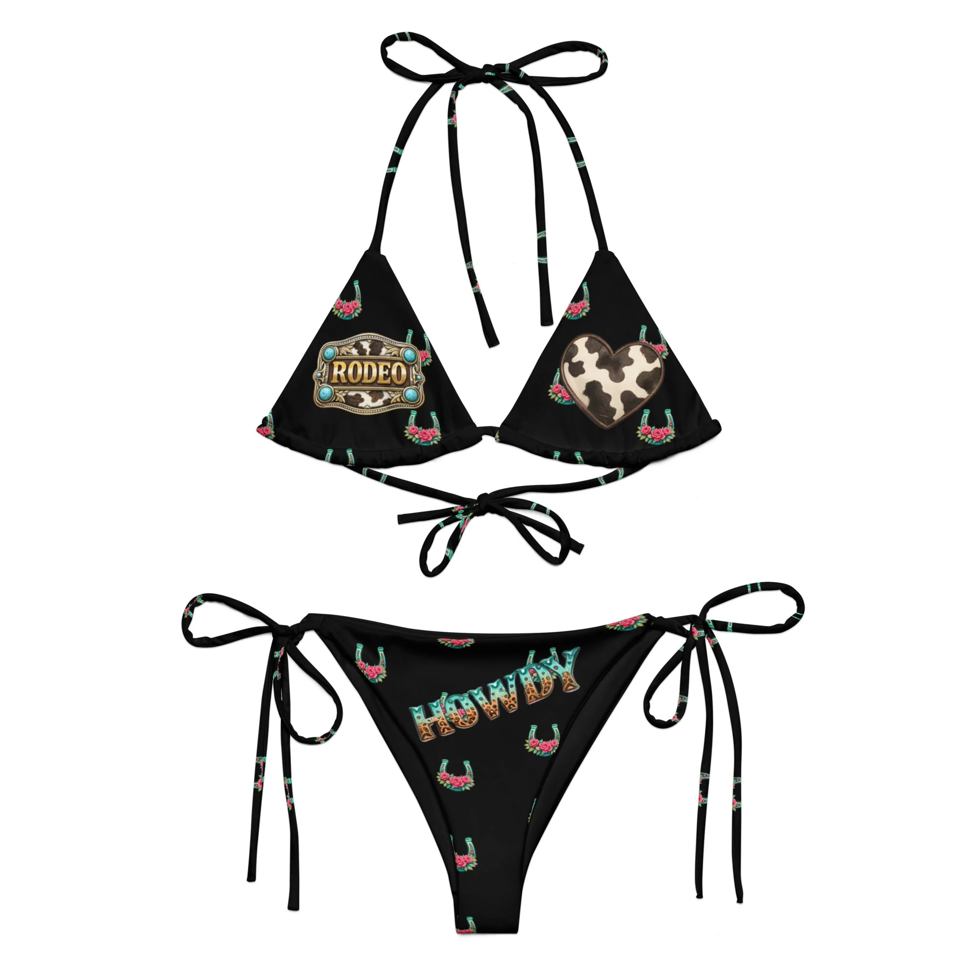 Trendy Baha Ranch Yeehaw Howdy Y'all String Bikini Detailed