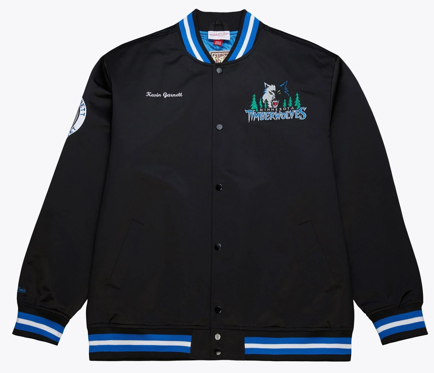 Easy-to-Use Mitchell Ness Men's NBA Satin Jacket Vintage Logo Timberwolves Kevin Garnett Trusted