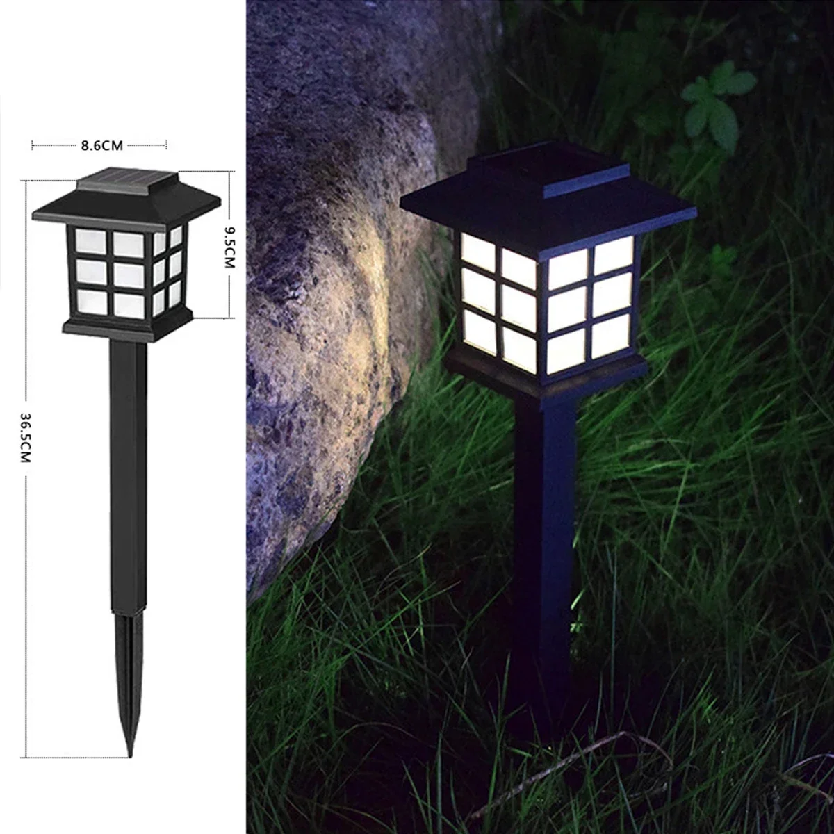 Crafted Japanese Style Grid Solar Pathway Lights Elite