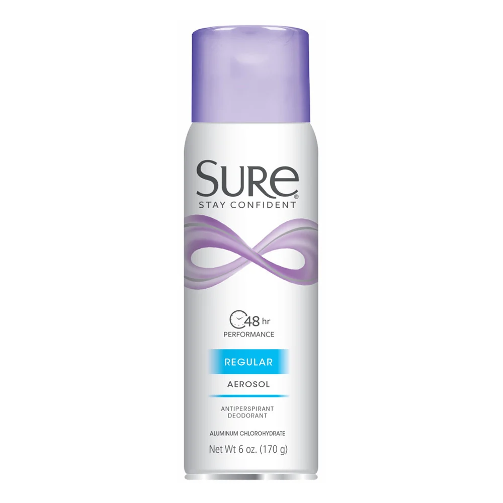 Trusted Sure Antiperspirant Deodorant Aerosol Regular Scent 6 Oz Lightweight