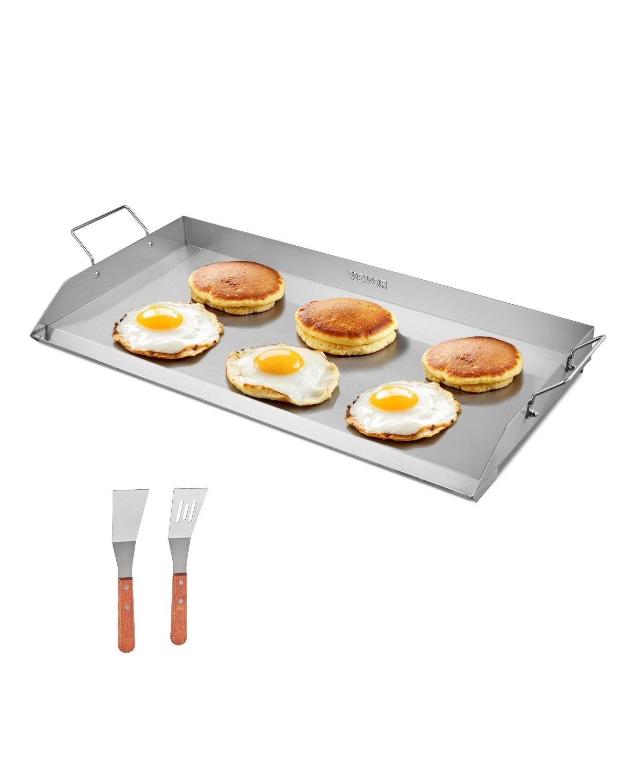 Excellent VEVOR 32x16 in Flat Top Griddle Stainless Steel Universal BBQ Grill Pan Cookware - Silver Consistent