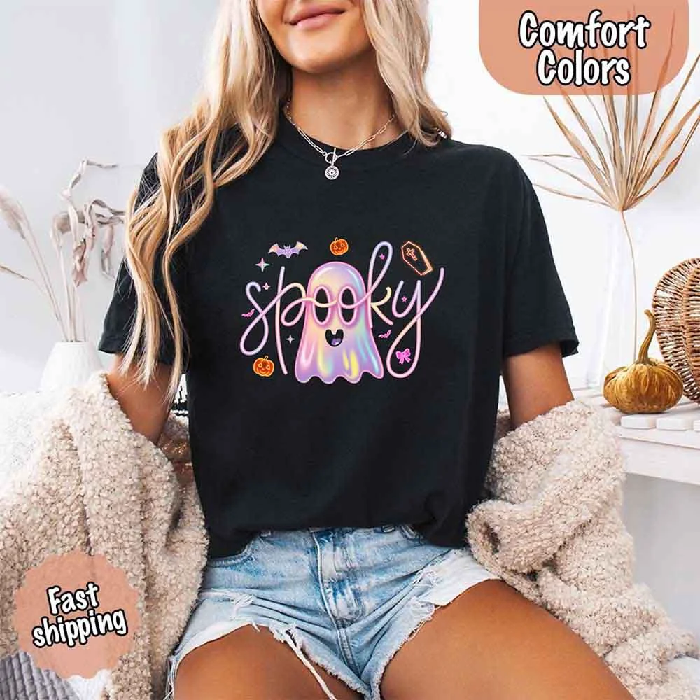 Professional Neon Spooky Ghost Comfort Colors T-Shirt Expertly Made