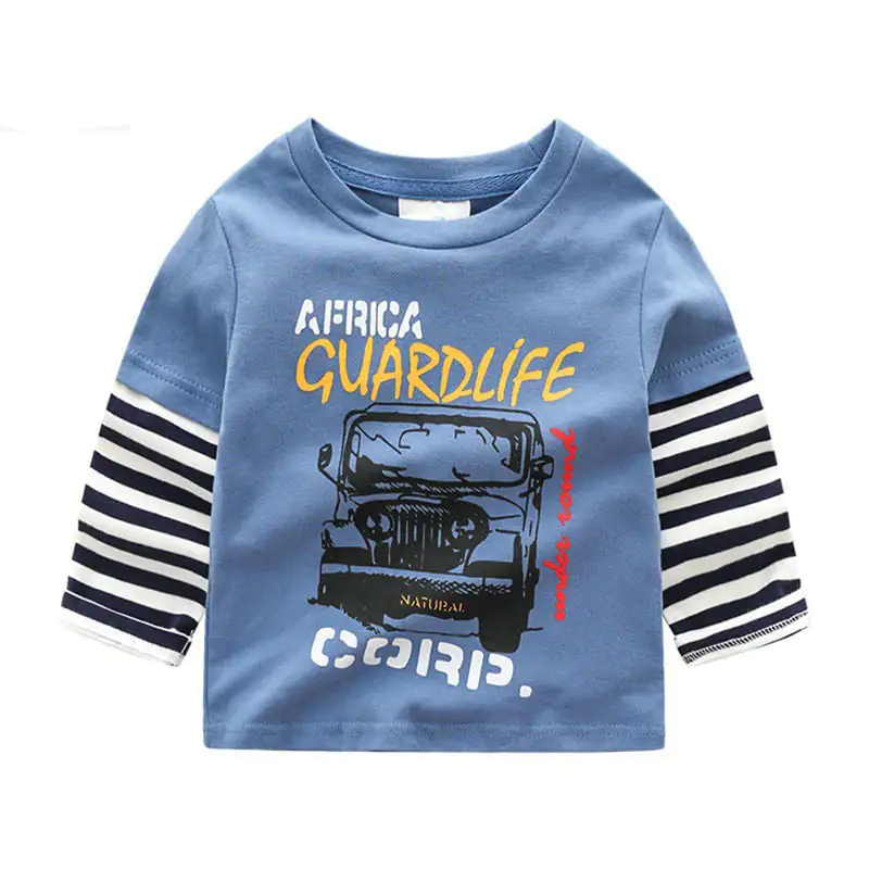 Reliable Boys Cartoon Long Sleeve Cotton T-Shirt for Kids Smart