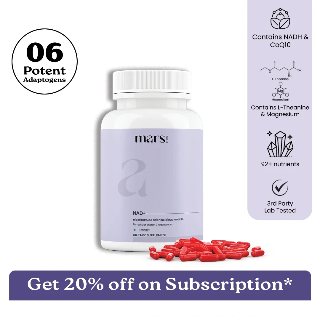 Certified Mars NAD Capsules with NADH Vitamin B3 – Anti-Aging Support Brain Health Cellular Energy 60N Next-Generation