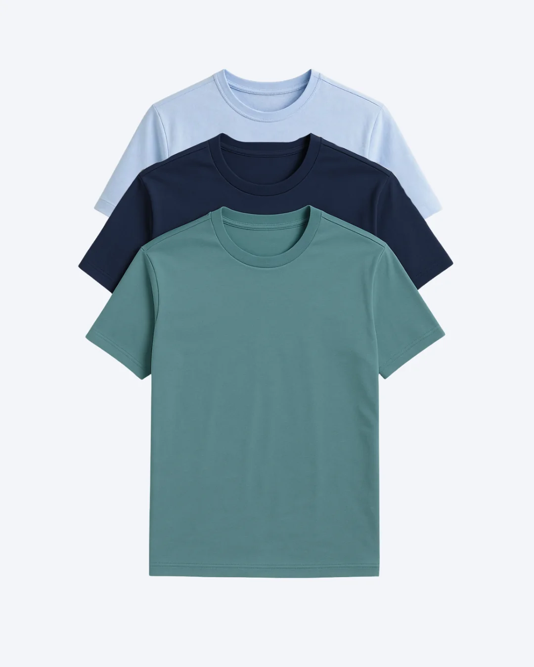 Natural Buki Cinqo Tech Tee 3-Pack - French Blue Blue Night Blue Grey Sophisticated