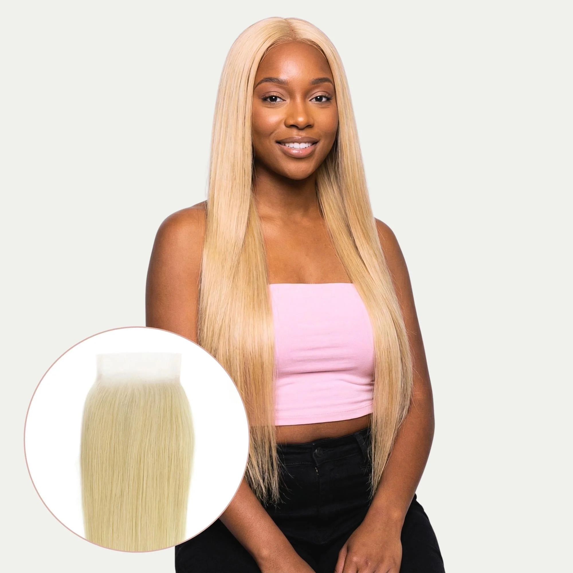 User-Friendly Blonde Straight 4x4 Transparent Lace Human Hair Closure Fashionable