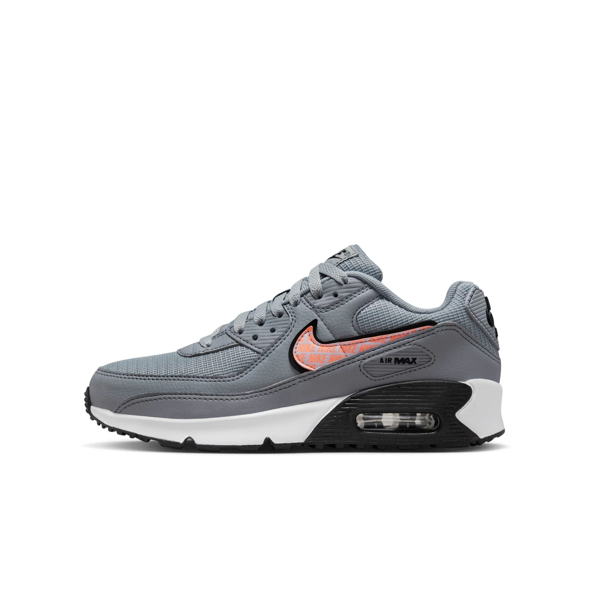 Elegant Nike Youth Air Max 90 Gs 'Grey Orange' Sneakers Functional
